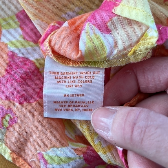 Hearts of Palm Watercolor Pansies Top Size 14 - Picture 8 of 8